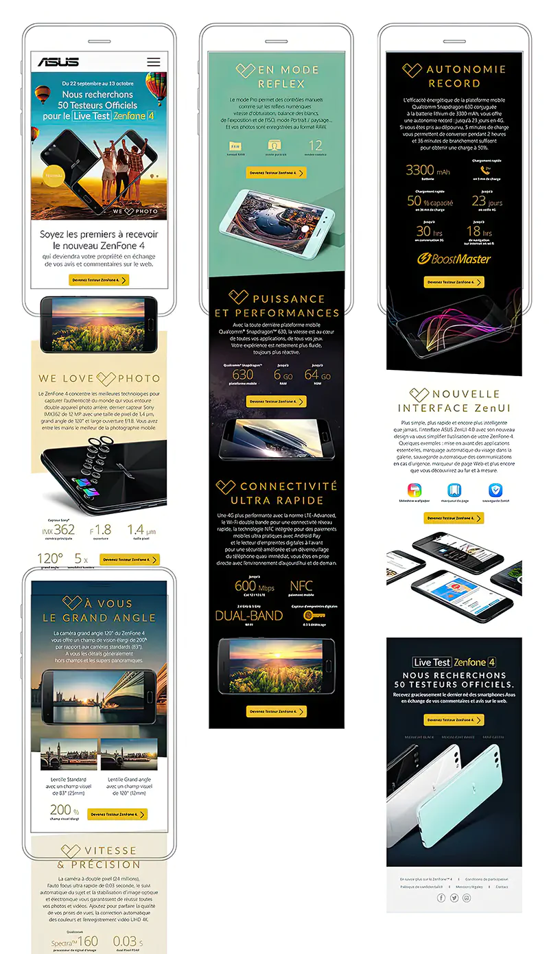Website-Asus-Zenfone-4 Conception et design pour le site du mobile ZenFon 4 d'Asus.