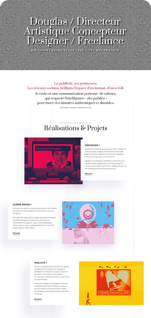 Website-Directeur-Artistique-Concepteur Designer, Directeur Artistique et concepteur - Site réalisé sous WordPress